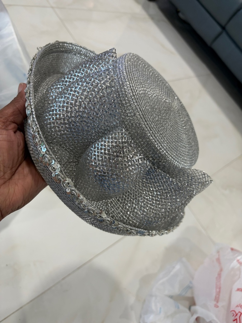 Silver Women's Decorative Mesh Fascinator Hat